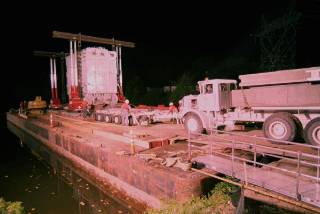 Power transformer loaded onto barge