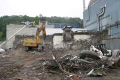 Tearing down the emergency diesel generator building