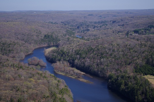 Salmon Cove, where the Salmon River feeds into the Connecticut River, borders the site to the northwest